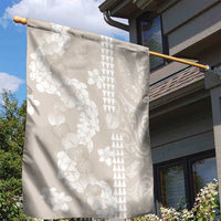 Suede Beige Hawaii Anthurium Plumeria Lei Garden Flag