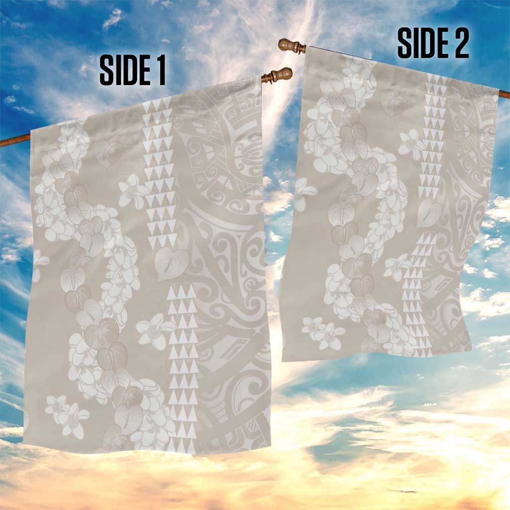 Suede Beige Hawaii Anthurium Plumeria Lei Garden Flag