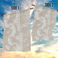 Suede Beige Hawaii Anthurium Plumeria Lei Garden Flag