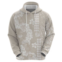Suede Beige Hawaii Anthurium Plumeria Lei Hoodie LT9 - Polynesian Pride