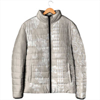 Suede Beige Hawaii Anthurium Plumeria Lei Padded Jacket