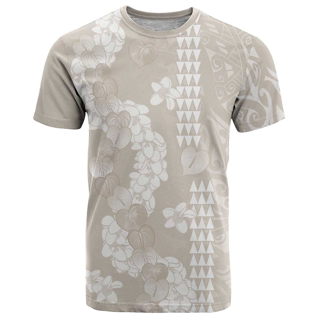 Suede Beige Hawaii Anthurium Plumeria Lei T Shirt