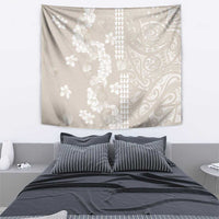 Suede Beige Hawaii Anthurium Plumeria Lei Tapestry