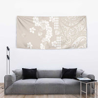 Suede Beige Hawaii Anthurium Plumeria Lei Tapestry