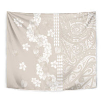 Suede Beige Hawaii Anthurium Plumeria Lei Tapestry