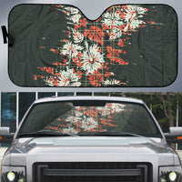 Hawaii Tartan With Hibiscus Auto Sun Shade Polynesian Pattern Vintage