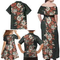 Hawaii Tartan With Hibiscus Family Matching Off Shoulder Maxi Dress and Hawaiian Shirt Polynesian Pattern Vintage LT9 - Polynesian Pride