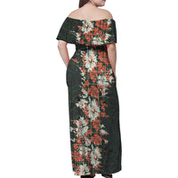 Hawaii Tartan With Hibiscus Family Matching Off Shoulder Maxi Dress and Hawaiian Shirt Polynesian Pattern Vintage LT9 - Polynesian Pride