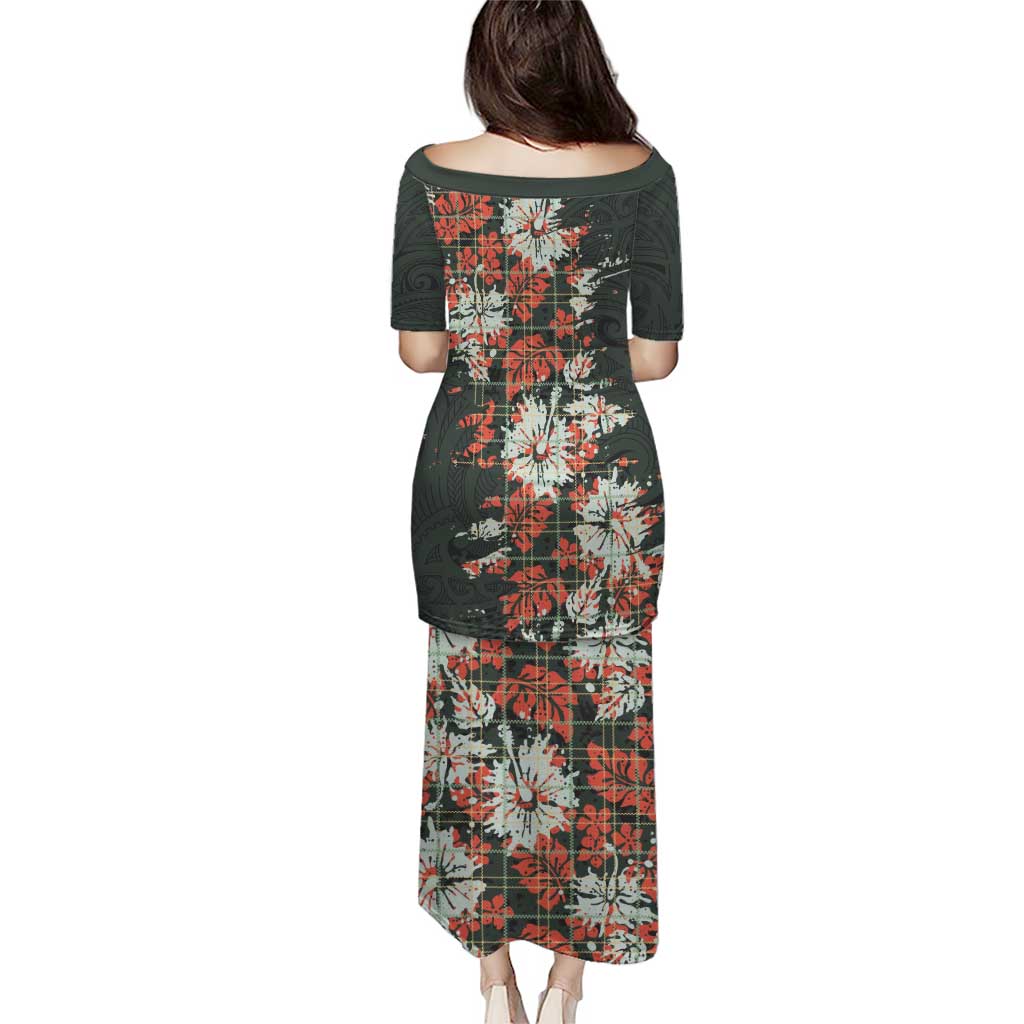 Hawaii Tartan With Hibiscus Family Matching Puletasi and Hawaiian Shirt Polynesian Pattern Vintage LT9 - Polynesian Pride