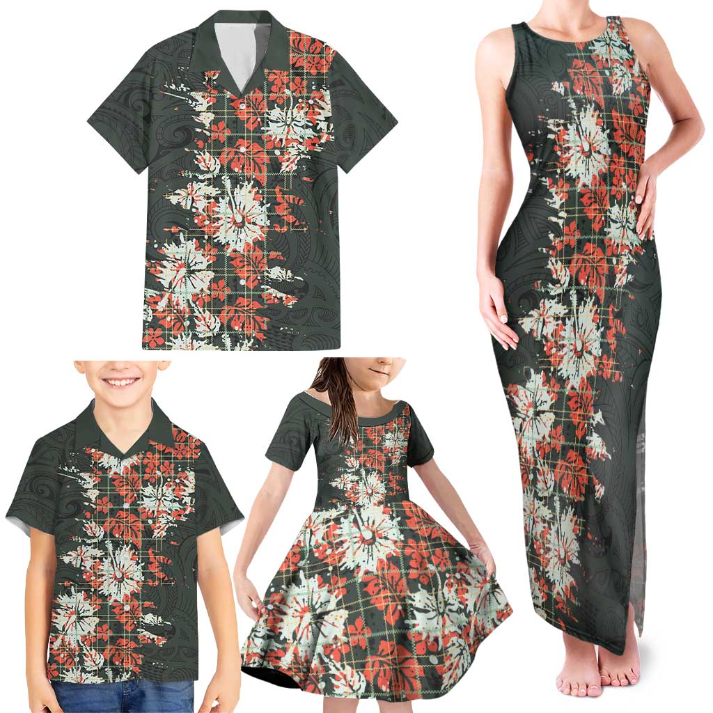 Hawaii Tartan With Hibiscus Family Matching Tank Maxi Dress and Hawaiian Shirt Polynesian Pattern Vintage LT9 - Polynesian Pride