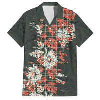 Hawaii Tartan With Hibiscus Hawaiian Shirt Polynesian Pattern Vintage LT9 Dark Green - Polynesian Pride