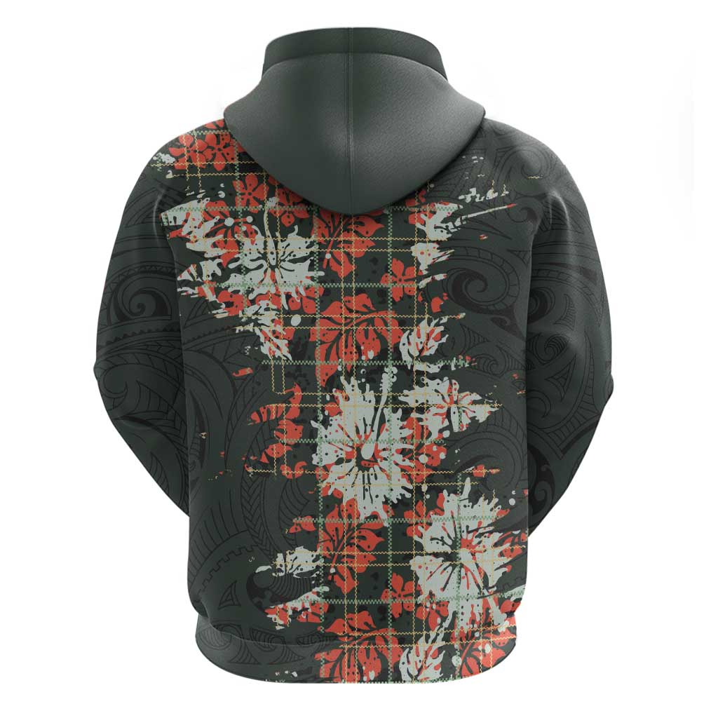 Hawaii Tartan With Hibiscus Hoodie Polynesian Pattern Vintage LT9 - Polynesian Pride