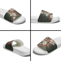 Hawaii Tartan With Hibiscus Slide Sandals Polynesian Pattern Vintage