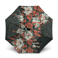 Hawaii Tartan With Hibiscus Umbrella Polynesian Pattern Vintage