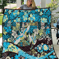 Japanese Hawaiian Crane Quilt Blue Tapa Patchwork Pattern