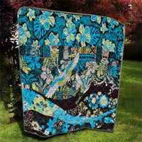 Japanese Hawaiian Crane Quilt Blue Tapa Patchwork Pattern