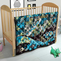 Japanese Hawaiian Crane Quilt Blue Tapa Patchwork Pattern