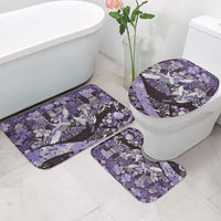 Japanese Hawaiian Crane Bathroom Set Purple Tapa Patchwork Pattern