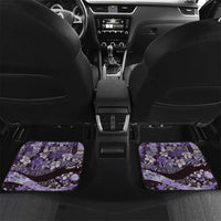 Japanese Hawaiian Crane Car Mats Purple Tapa Patchwork Pattern LT9 Set 2pcs - Back Purple - Polynesian Pride