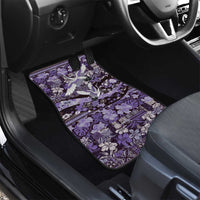 Japanese Hawaiian Crane Car Mats Purple Tapa Patchwork Pattern LT9 - Polynesian Pride