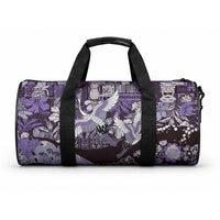Japanese Hawaiian Crane Duffle Bag Purple Tapa Patchwork Pattern LT9 One size Blue - Polynesian Pride