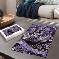 Japanese Hawaiian Crane Puzzle Purple Tapa Patchwork Pattern