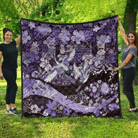 Japanese Hawaiian Crane Quilt Purple Tapa Patchwork Pattern