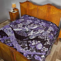 Japanese Hawaiian Crane Quilt Purple Tapa Patchwork Pattern