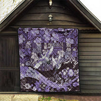 Japanese Hawaiian Crane Quilt Purple Tapa Patchwork Pattern