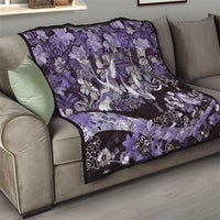 Japanese Hawaiian Crane Quilt Purple Tapa Patchwork Pattern