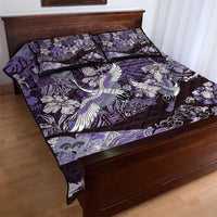 Japanese Hawaiian Crane Quilt Bed Set Purple Tapa Patchwork Pattern LT9 - Polynesian Pride