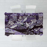 Japanese Hawaiian Crane Tablecloth Purple Tapa Patchwork Pattern
