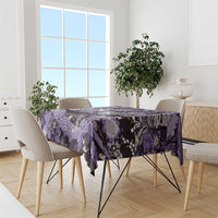 Japanese Hawaiian Crane Tablecloth Purple Tapa Patchwork Pattern