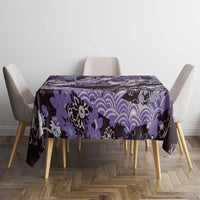 Japanese Hawaiian Crane Tablecloth Purple Tapa Patchwork Pattern