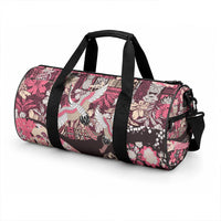 Japanese Hawaiian Crane Duffle Bag Soft Pink Tapa Patchwork Pattern LT9 - Polynesian Pride