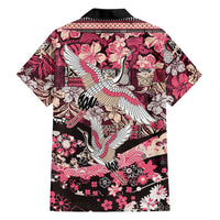 Japanese Hawaiian Crane Family Matching Mermaid Dress and Hawaiian Shirt Soft Pink Tapa Patchwork Pattern LT9 - Polynesian Pride