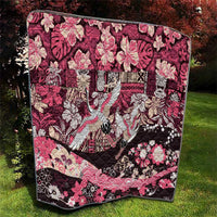 Japanese Hawaiian Crane Quilt Soft Pink Tapa Patchwork Pattern