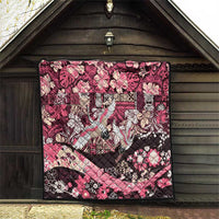 Japanese Hawaiian Crane Quilt Soft Pink Tapa Patchwork Pattern