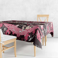 Japanese Hawaiian Crane Tablecloth Soft Pink Tapa Patchwork Pattern