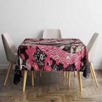 Japanese Hawaiian Crane Tablecloth Soft Pink Tapa Patchwork Pattern