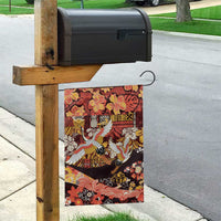 Japanese Hawaiian Crane Garden Flag Yellow Ochre Tapa Patchwork Pattern