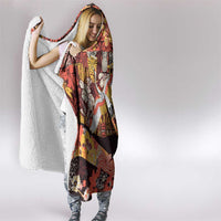 Japanese Hawaiian Crane Hooded Blanket Yellow Ochre Tapa Patchwork Pattern LT9 - Polynesian Pride