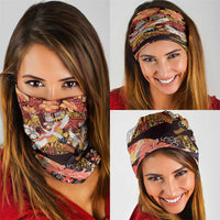 Japanese Hawaiian Crane Neck Gaiter Yellow Ochre Tapa Patchwork Pattern