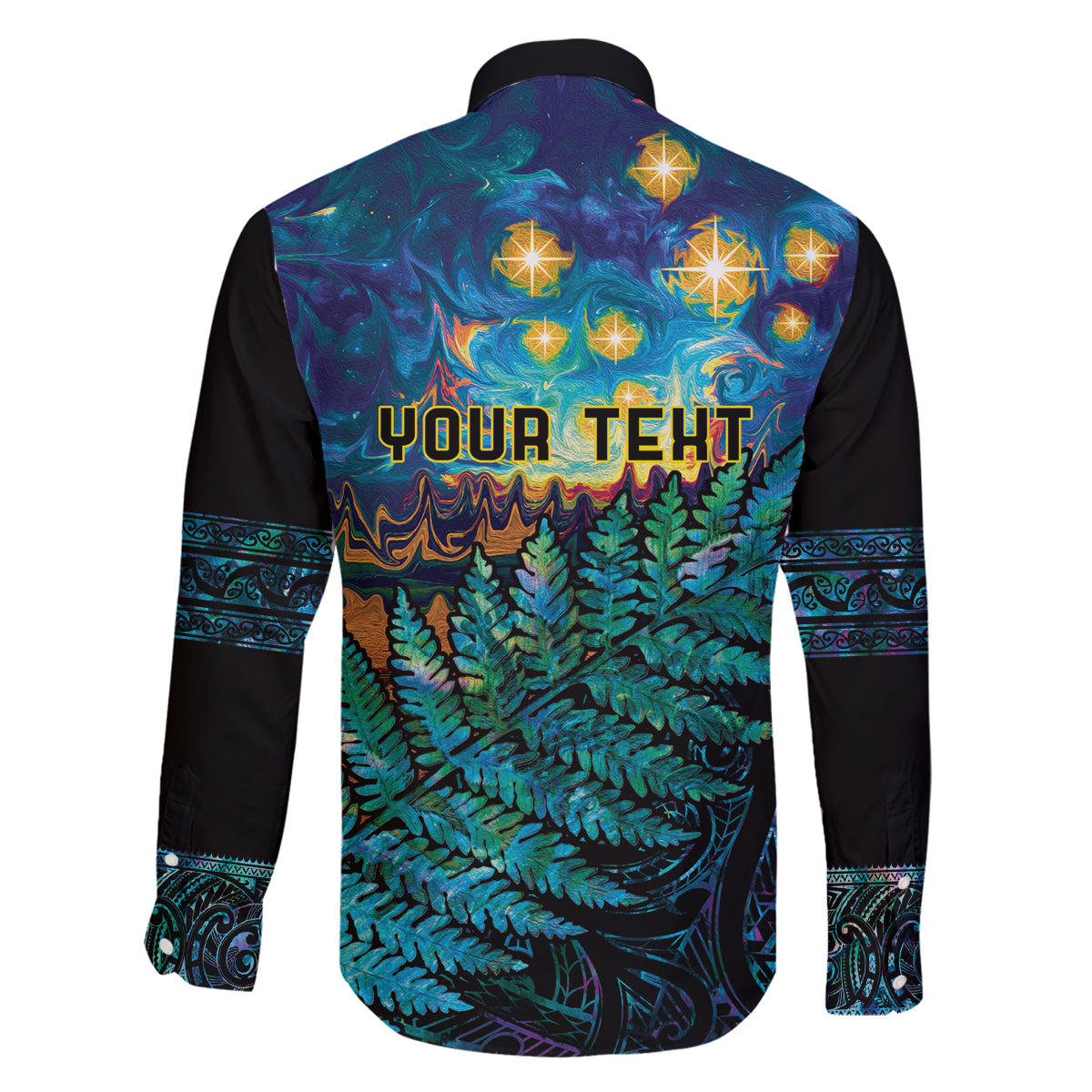 Matariki Te Tau Hou Maori Family Matching Mermaid Dress and Hawaiian Shirt New Zealand Silver Fern Night Starry Sky LT9 - Polynesian Pride