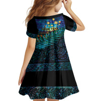 Matariki Te Tau Hou Maori Family Matching Summer Maxi Dress and Hawaiian Shirt New Zealand Silver Fern Night Starry Sky LT9 - Polynesian Pride