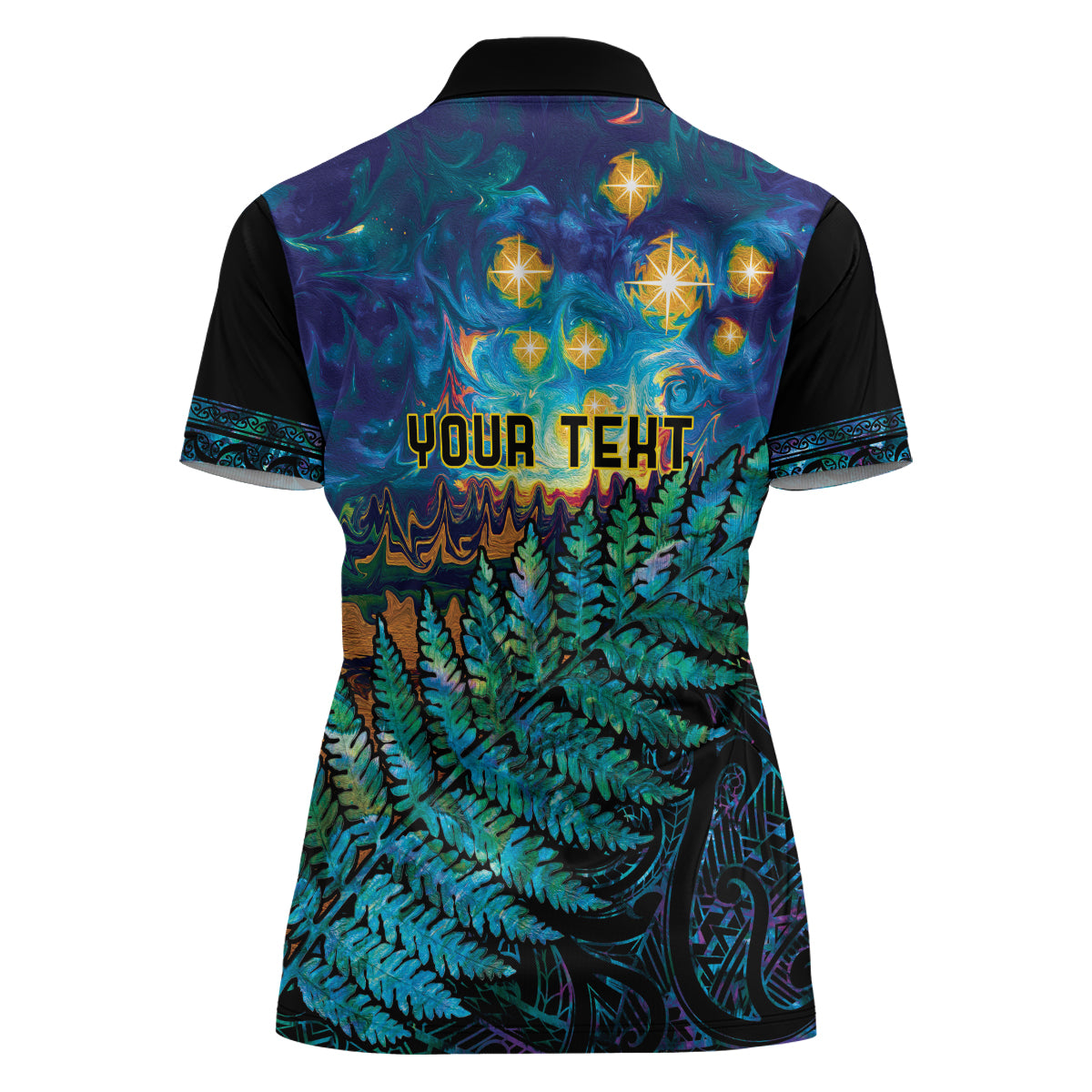 Matariki Te Tau Hou Maori Women Polo Shirt New Zealand Silver Fern Night Starry Sky LT9 - Polynesian Pride