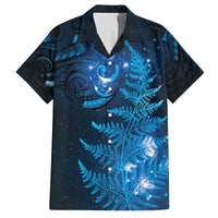 New Zealand Matariki Family Matching Off Shoulder Short Dress and Hawaiian Shirt Blue Milky Way Stars Night Sky LT9 Dad's Shirt - Short Sleeve Blue - Polynesian Pride