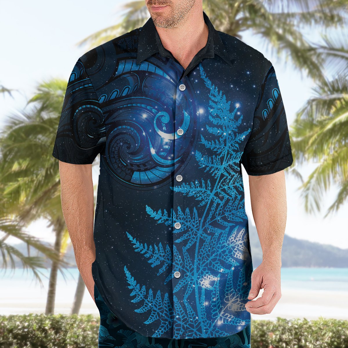 New Zealand Matariki Hawaiian Shirt Blue Milky Way Stars Night Sky LT9 - Polynesian Pride