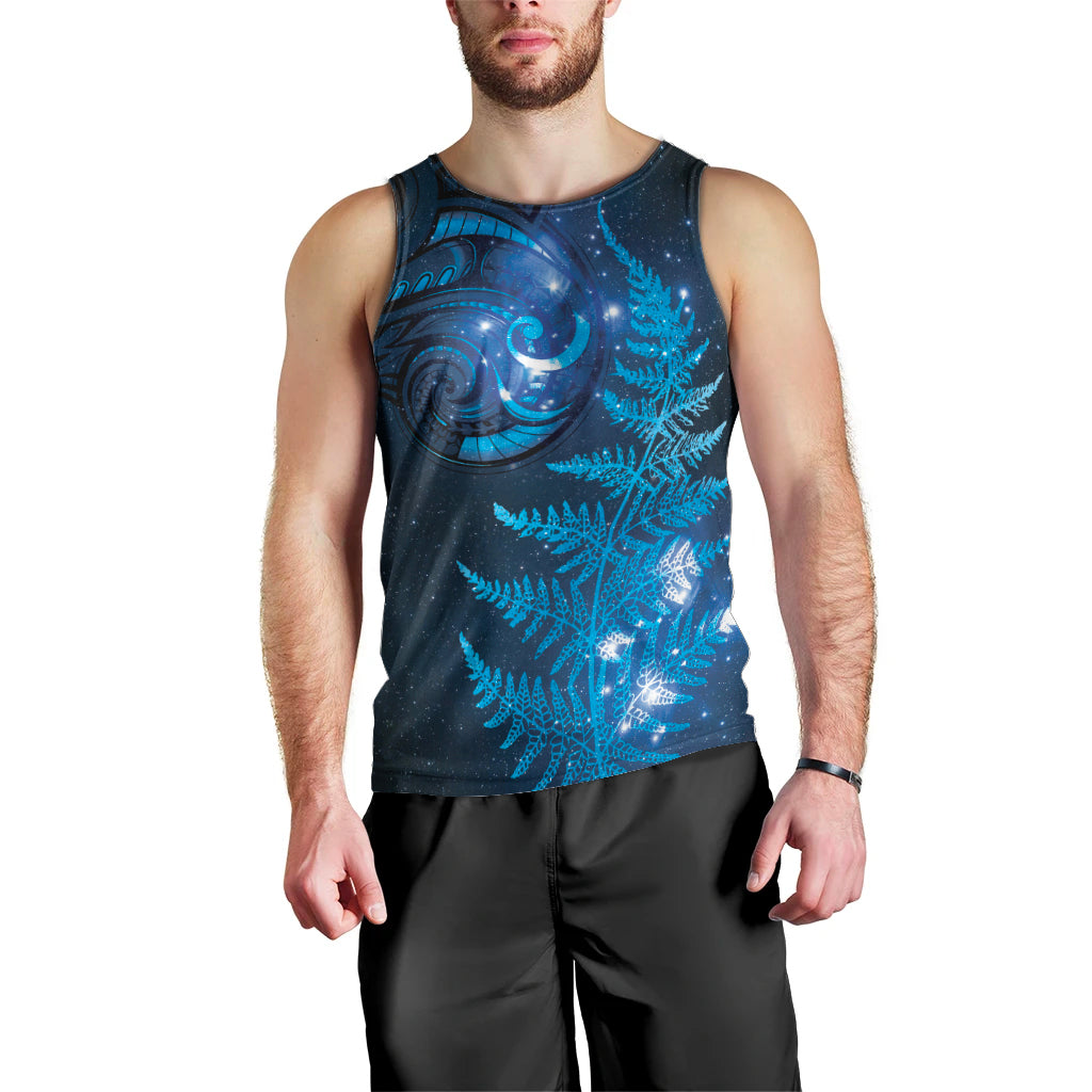 New Zealand Matariki Men Tank Top Blue Milky Way Stars Night Sky LT9 - Polynesian Pride