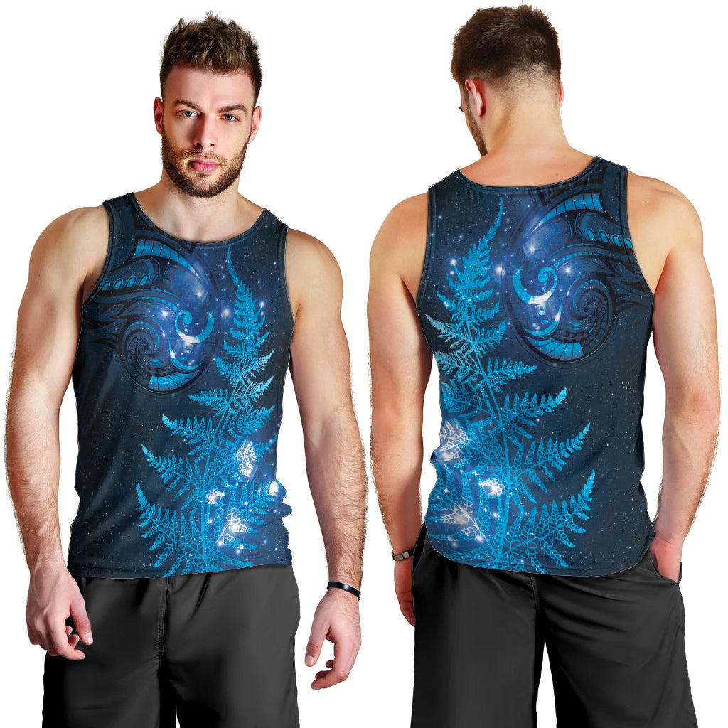 New Zealand Matariki Men Tank Top Blue Milky Way Stars Night Sky LT9 - Polynesian Pride